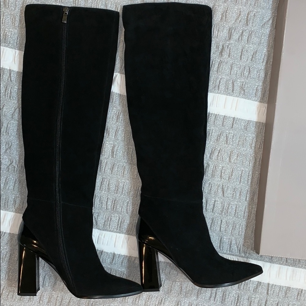 Long Boots, Size -  9. Natural leather.
